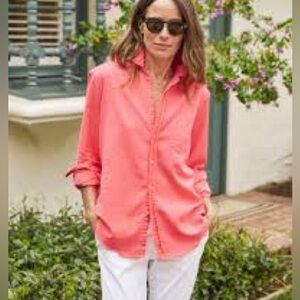 Gerry St. Tropez, Gorgeous Color Linen Button Front YachtWear Top, EUC,Size XL